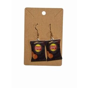 New Novelty Fashion Earrings BBQ chip bag food package